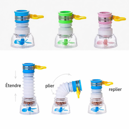 ROBINET ROTATIF A 360° AVEC FILTRE ECONOMISEUR D'EAU