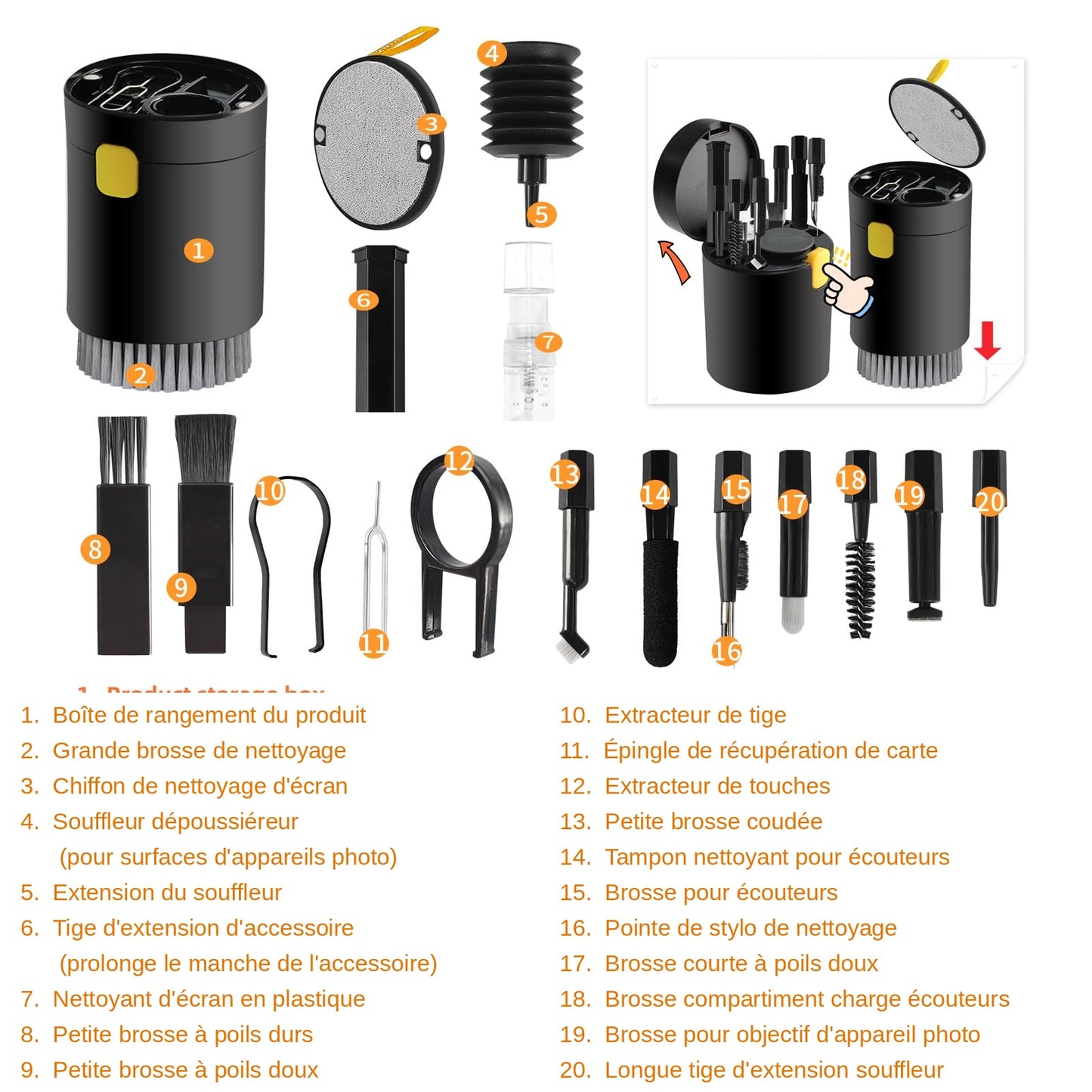 Kit de Nettoyage Multi-Outils 20-en-1